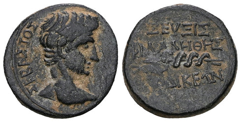 Ancient Roman Provincial coin of Augustus minted in Laodikeia ad Lycum, Phrygia